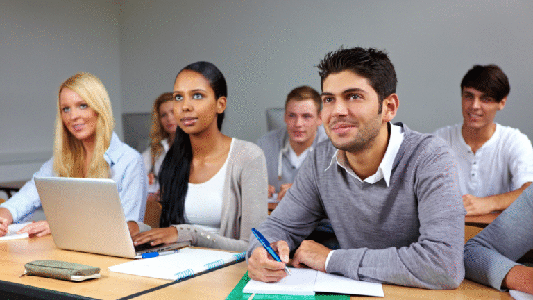 Blue and White Gradient Abstract Blob Professional Zoom Virtual Background